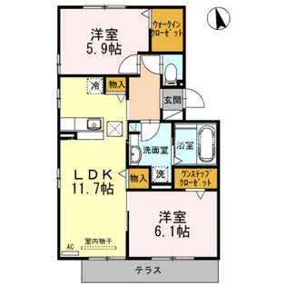 D-room OMODAKA B棟【1階】の間取り