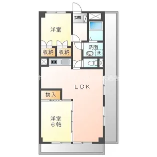 ライフ21INA【601号室】の間取り