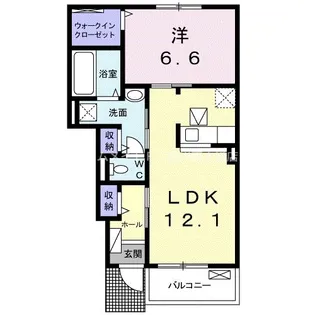 ラ・フォンテB【1階】の間取り
