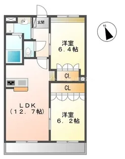ウィステリアカレン【2階】の間取り