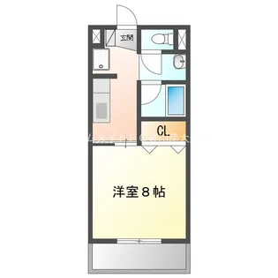 ハイツ二の丸【202号室】の間取り