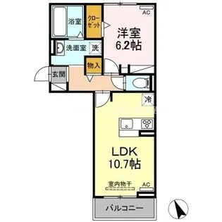 今泉ハイツB【301号室】の間取り