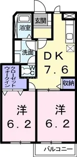 ファミールHAKUHOU B【1階】の間取り