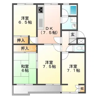 ゴールデンハウス小坂井【3階】の間取り