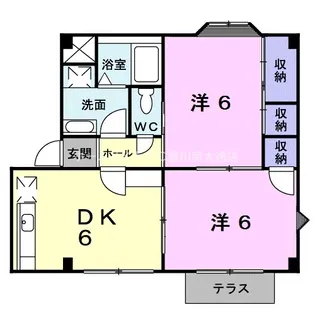 ハイツ佐脇原B【1階】の間取り