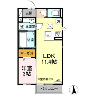 Artere【101号室】の間取り