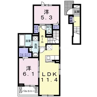 Rico・alivio Ⅰ【201号室】の間取り