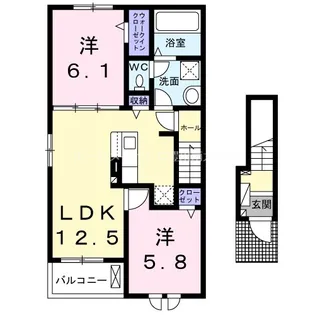クレストール新城D【2階】の間取り