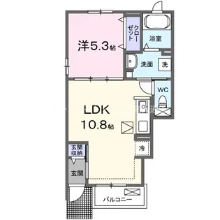 カーサ 伊奈【1階】の間取り