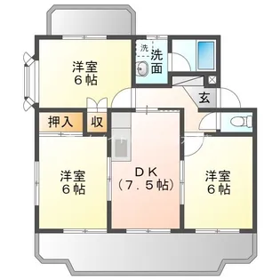 グレースリヴラン【3階】の間取り