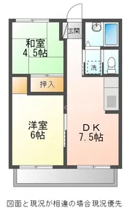 シティハイツWAKAGO【1階】の間取り