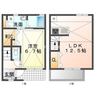 ベルデB棟【K号室】の間取り