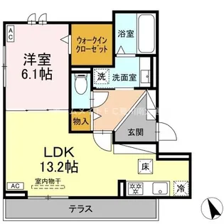 ぺルレK【1階】の間取り