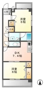 2DKの間取り画像