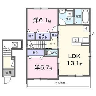 セレーノB【2階】の間取り