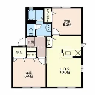 フレグランスOKINO B【101号室】の間取り