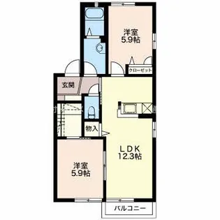 パリシーA【2階】の間取り