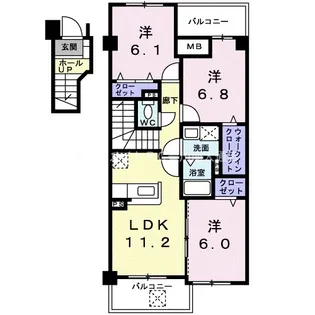 レガリア東名【2階】の間取り