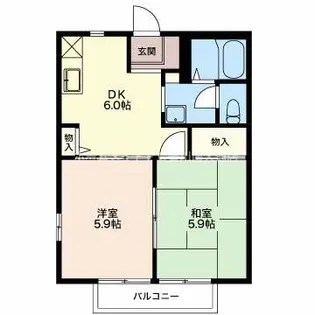 ディアコート蔵子 B【2階】の間取り