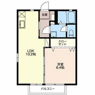 ディアス本野 A【2階】の間取り