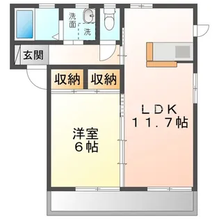 クレセオ平尾【1階】の間取り