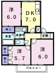 サンシティ小坂井 C【105号室】の間取り