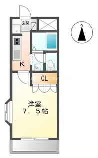 ドリームウィングB棟【203号室】の間取り