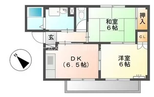 グランデージ小田渕A【102号室】の間取り