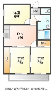 ハイツリバーサイド【6E号室】の間取り