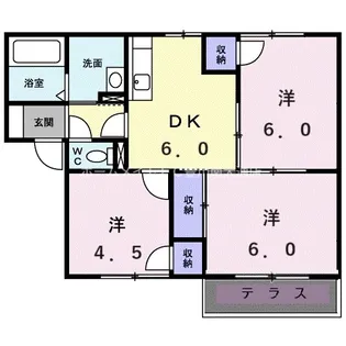グリーンハイツB【1階】の間取り