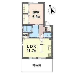 ファミーユ豊が丘C【1階】の間取り