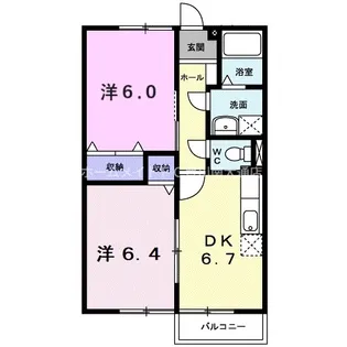 エクセル後田D【1階】の間取り