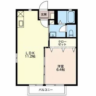 ディアス本野 B【2階】の間取り