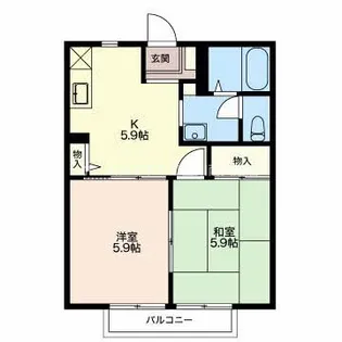 ディアコート蔵子 C【2階】の間取り