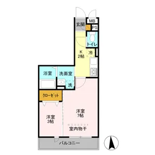 ベルレージュ エム【2階】の間取り