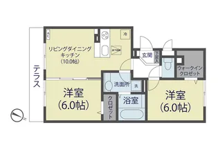 ロイジェントパークス草加手代C【1階】の間取り