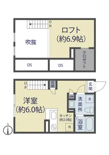 プリマルージュ草加【107号室】の間取り