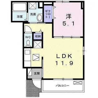 シオンジェルメ【1階】の間取り