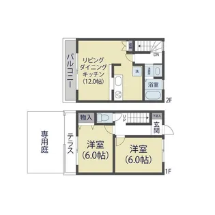 埼玉県草加市八幡町【アパート】の間取り