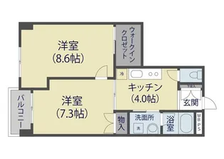 リレント谷塚【104号室】の間取り