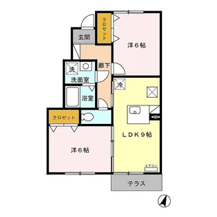 グレースセレノ小山【1階】の間取り