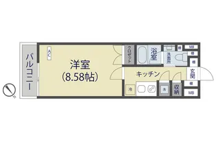 SUGAR CUBE HIGASHIKAWAGUCHI【802号室】の間取り