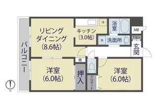 リレント谷塚【8階】の間取り