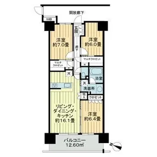 プレミアムプレイス草加松原【9階】の間取り