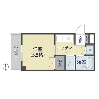 モデーロ花栗【102号室】の間取り