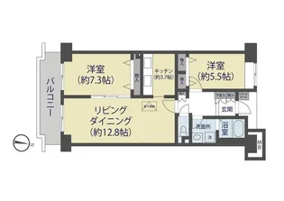コーポレート草加旭町1号棟【7階】の間取り
