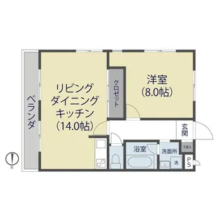 ブルグ氷川【303号室】の間取り