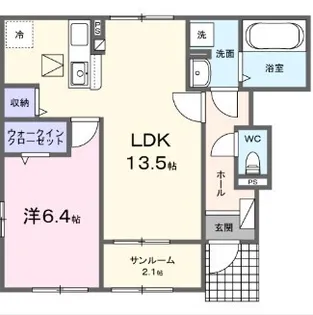 サニーレジデンスA【1階】の間取り