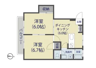 リバーサイドメゾンA【1階】の間取り