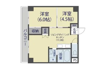 クオレ千間台【502号室】の間取り